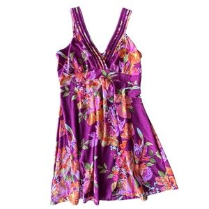 Tommy Bahama Bodice Support (boob lift) Cotton Dress Vibrant Floral XL